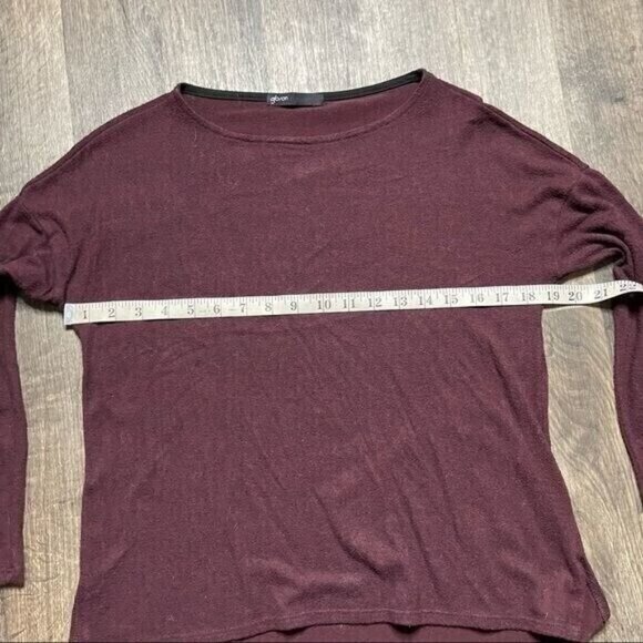 gibson Burgundy Boxy Soft Light Weight Sweater Top Size XXS - Picture 4 of 9